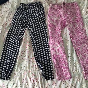2 pairs print jeggings little girls size 6 Gap